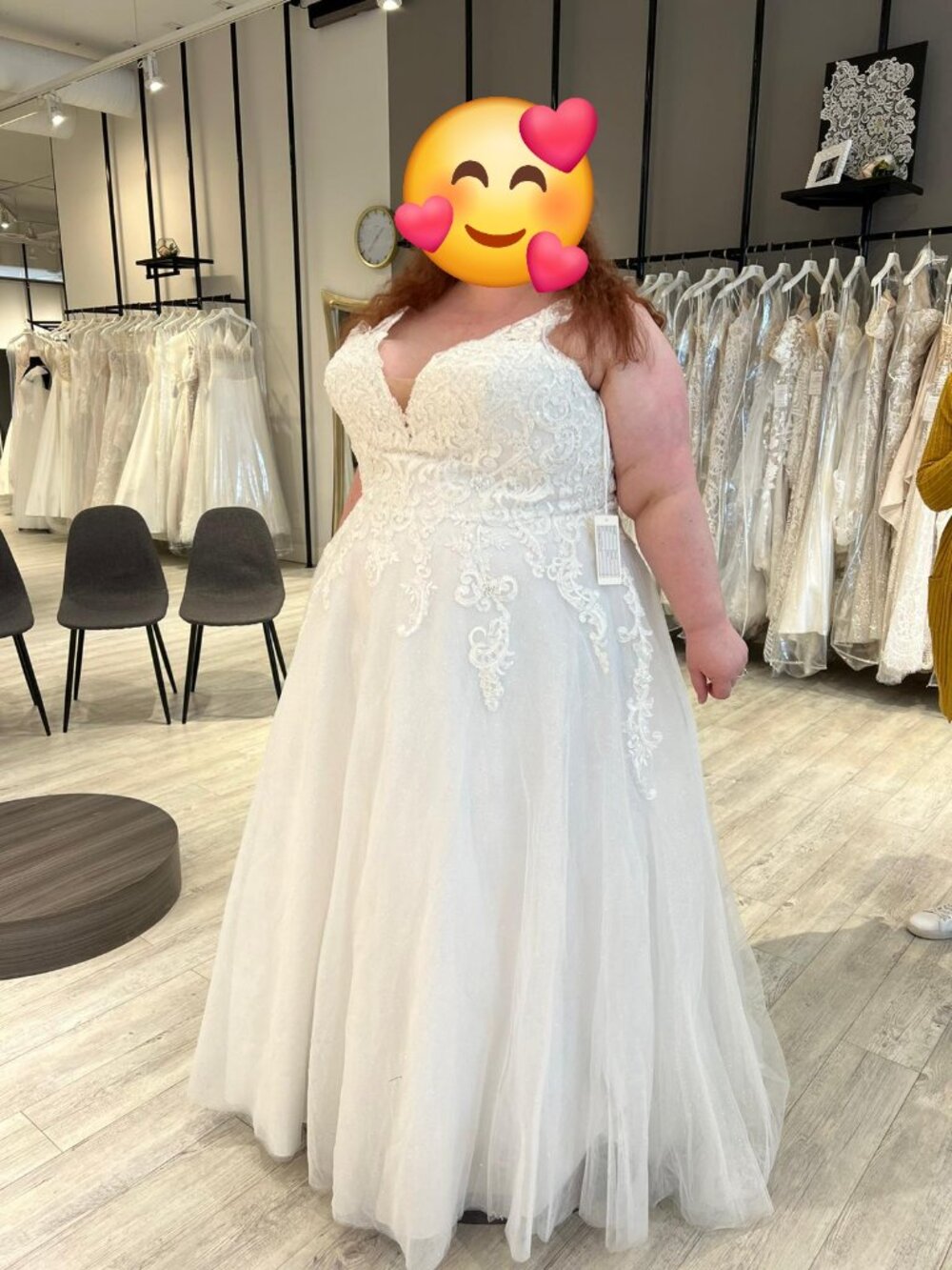 Runway Bridal Plus Size 30 Lace & Glitter Tulle A-Line Wedding Dress